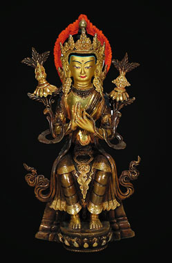 MAITREYA, teilvergoldet, 22 cm