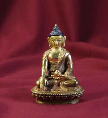SHAKYAMUNI, teilvergoldet, 8 cm