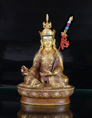 PADMASAMBHAVA, Feuervergoldung, 20 cm
