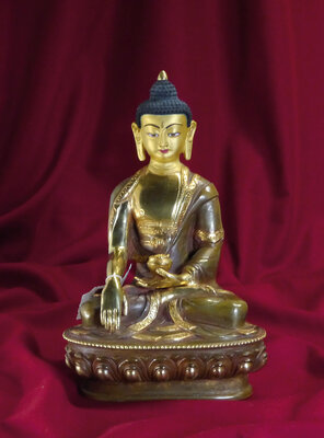 SHAKYAMUNI, teilvergoldet, 20 cm