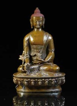 MEDIZIN-BUDDHA, Kupfer, 20 cm - Wir vertrauen auf eine neue Lieferung....