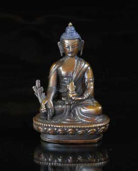 MEDIZIN-BUDDHA, Kupfer, 8 cm